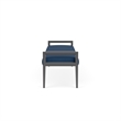 Lesro Brooklyn Waiting Reception 3 Seat Bench Wood Frame in Blue
