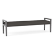 Lesro Brooklyn Waiting Reception 3 Seat Bench Wood Frame in Gray