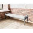 Lesro Brooklyn Waiting Reception 3 Seat Bench Wood Frame in Gray