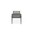 Lesro Brooklyn Waiting Reception 3 Seat Bench Wood Frame in Gray