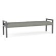 Lesro Brooklyn Waiting Reception 3 Seat Bench Wood Frame in Gray