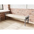 Lesro Brooklyn Waiting Reception 3 Seat Bench Wood Frame in Brown