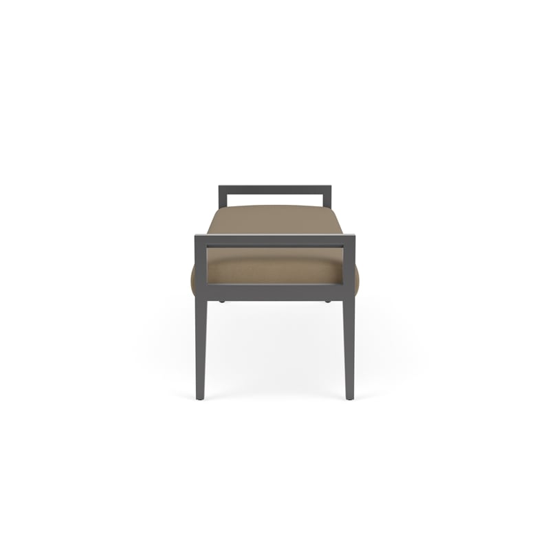 Lesro Brooklyn Waiting Reception 3 Seat Bench Wood Frame in Brown