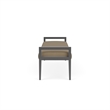 Lesro Brooklyn Waiting Reception 3 Seat Bench Wood Frame in Brown