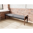 Lesro Brooklyn Waiting Reception 3 Seat Bench Wood Frame in Black