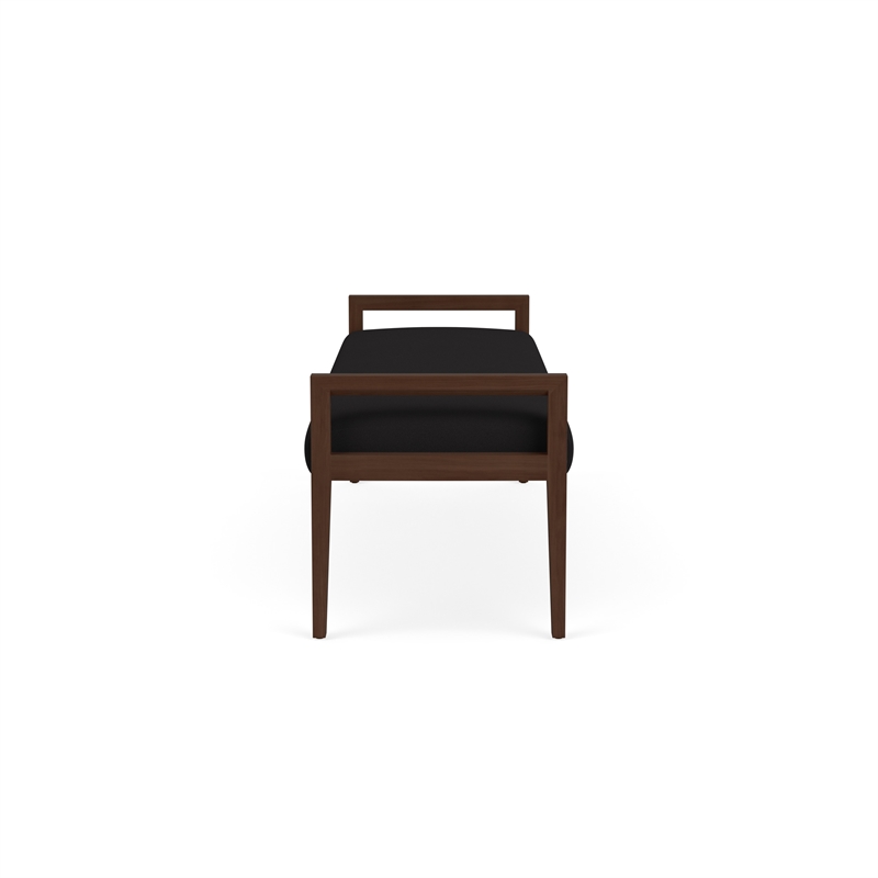 Lesro Brooklyn Waiting Reception 3 Seat Bench Wood Frame in Black