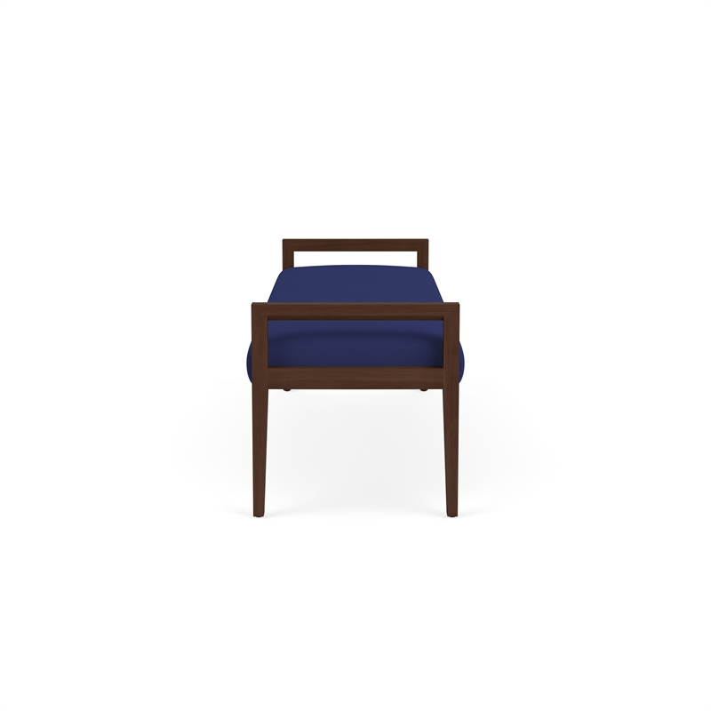 Lesro Brooklyn Waiting Reception 3 Seat Bench Wood Frame in Blue