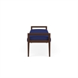 Lesro Brooklyn Waiting Reception 3 Seat Bench Wood Frame in Blue