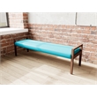 Lesro Brooklyn Waiting Reception 3 Seat Bench Wood Frame in Teal