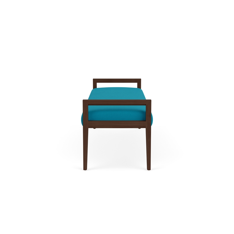Lesro Brooklyn Waiting Reception 3 Seat Bench Wood Frame in Teal
