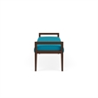 Lesro Brooklyn Waiting Reception 3 Seat Bench Wood Frame in Teal