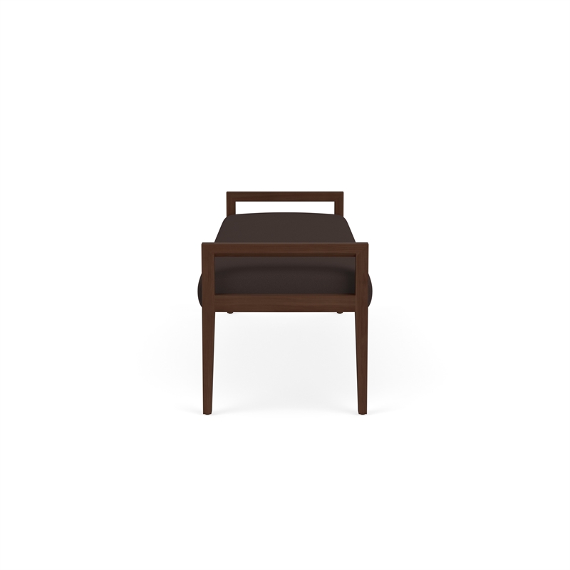 Lesro Brooklyn Waiting Reception 3 Seat Bench Wood Frame in Brown