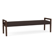 Lesro Brooklyn Waiting Reception 3 Seat Bench Wood Frame in Brown