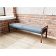Lesro Brooklyn Waiting Reception 3 Seat Bench Wood Frame in Blue
