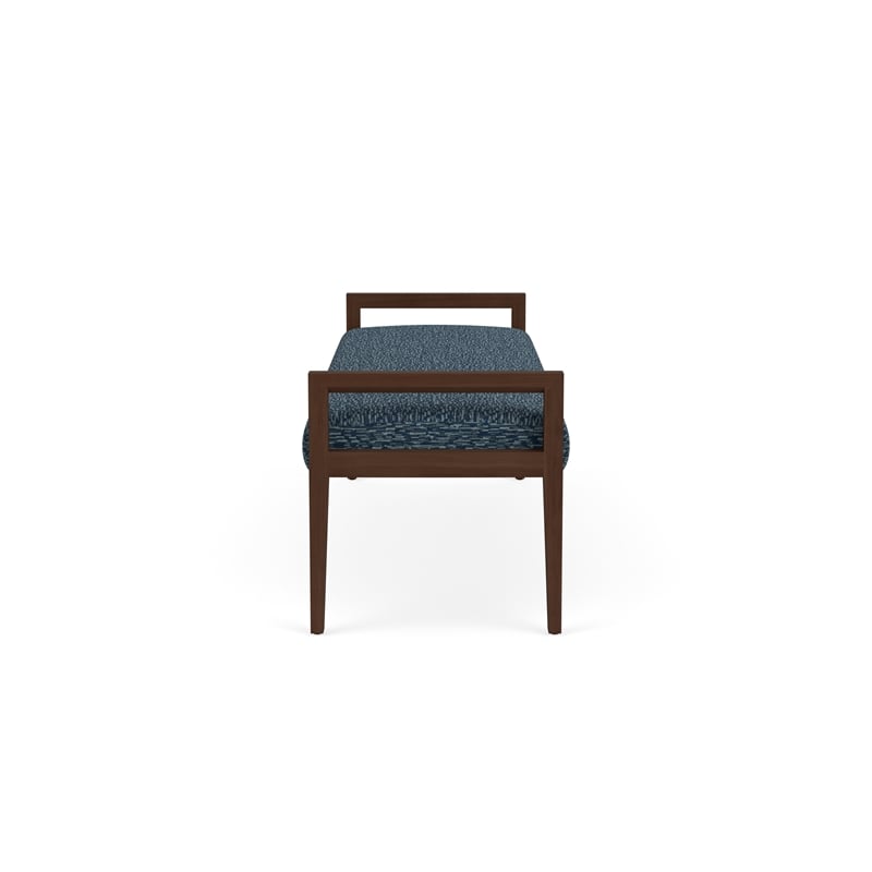 Lesro Brooklyn Waiting Reception 3 Seat Bench Wood Frame in Blue