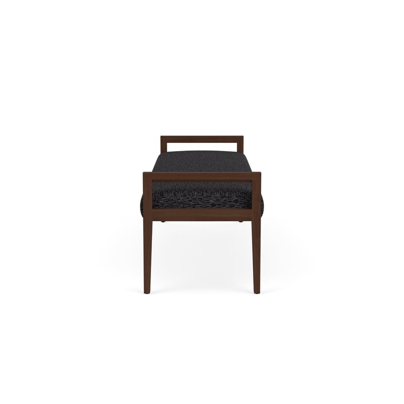 Lesro Brooklyn Waiting Reception 3 Seat Bench Wood Frame in Gray