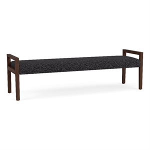 Lesro Brooklyn Waiting Reception 3 Seat Bench Wood Frame in Gray