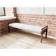 Lesro Brooklyn Waiting Reception 3 Seat Bench Wood Frame in Gray