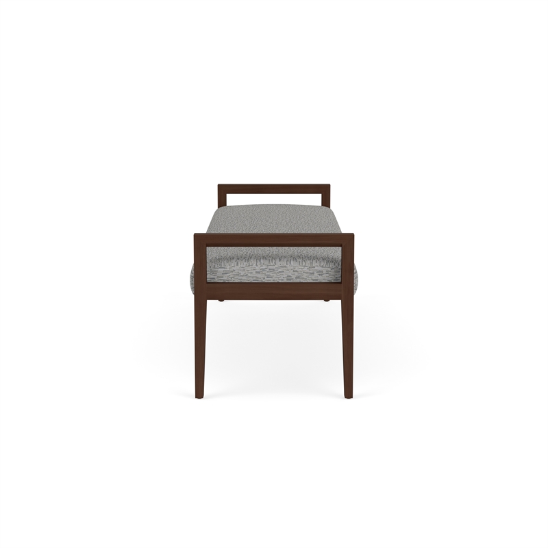 Lesro Brooklyn Waiting Reception 3 Seat Bench Wood Frame in Gray
