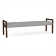Lesro Brooklyn Waiting Reception 3 Seat Bench Wood Frame in Gray