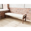 Lesro Brooklyn Waiting Reception 3 Seat Bench Wood Frame in Brown