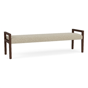 Lesro Brooklyn Waiting Reception 3 Seat Bench Wood Frame in Brown