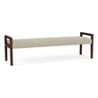Lesro Brooklyn Waiting Reception 3 Seat Bench Wood Frame in Brown