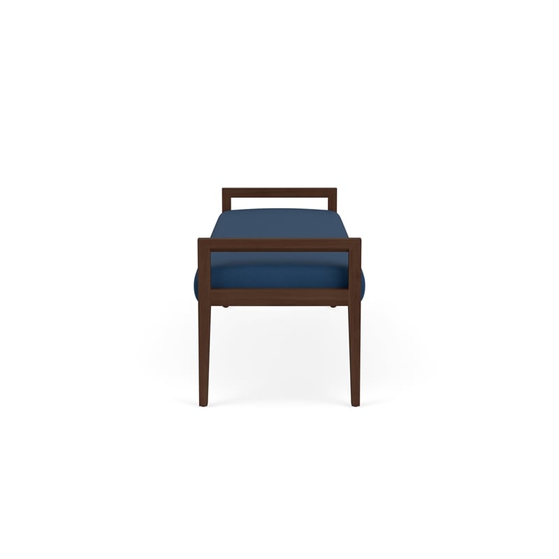 Lesro Brooklyn Waiting Reception 3 Seat Bench Wood Frame in Blue