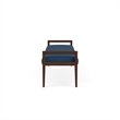 Lesro Brooklyn Waiting Reception 3 Seat Bench Wood Frame in Blue