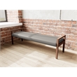 Lesro Brooklyn Waiting Reception 3 Seat Bench Wood Frame in Gray