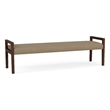 Lesro Brooklyn Waiting Reception 3 Seat Bench Wood Frame in Brown