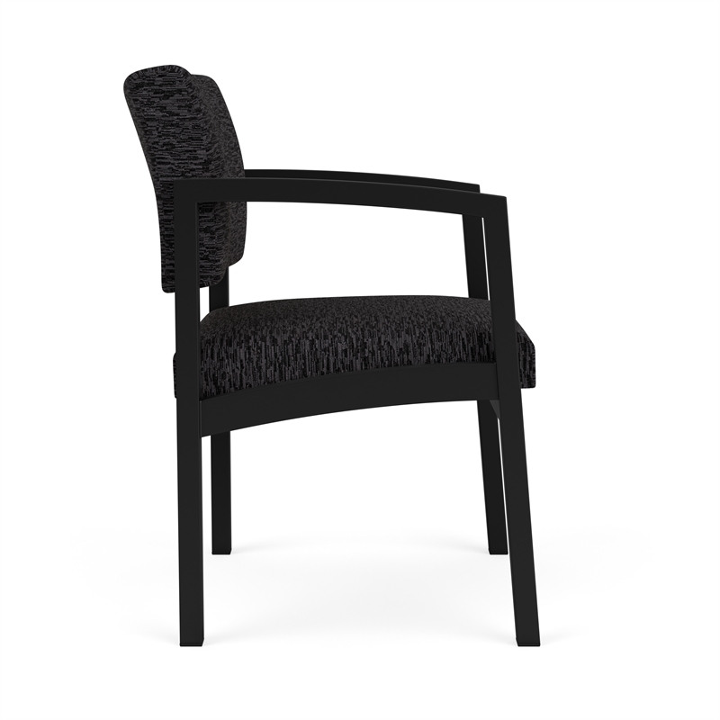 Lesro Industries Steel Waiting Reception Guest Chair Steel Frame in Black