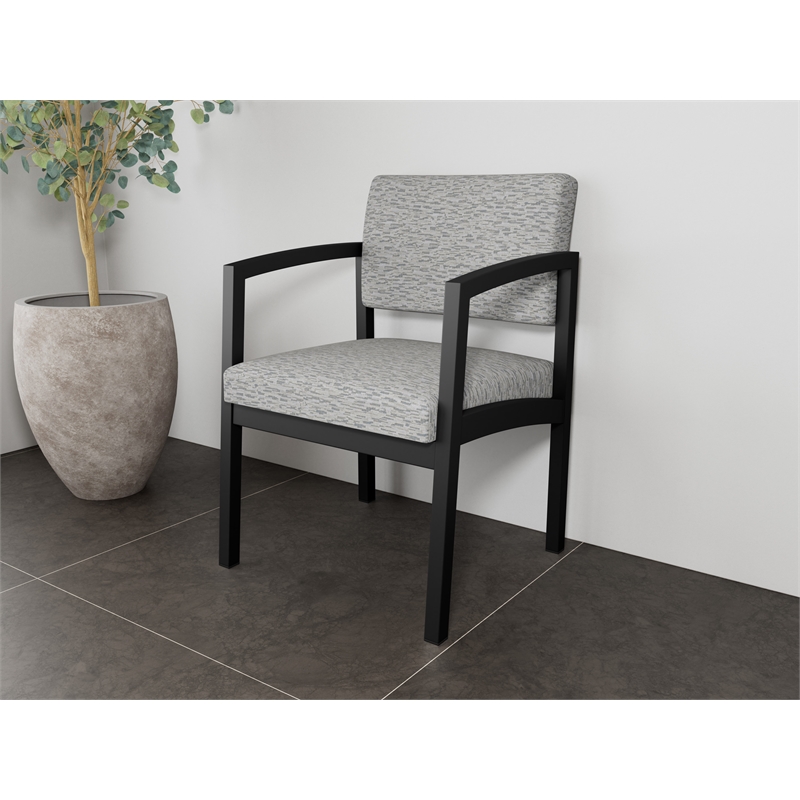 Lesro Industries Steel Waiting Reception Guest Chair Steel Frame in Gray