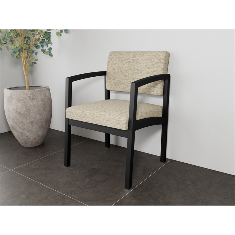 Lesro Industries Steel Waiting Reception Guest Chair Steel Frame in Brown