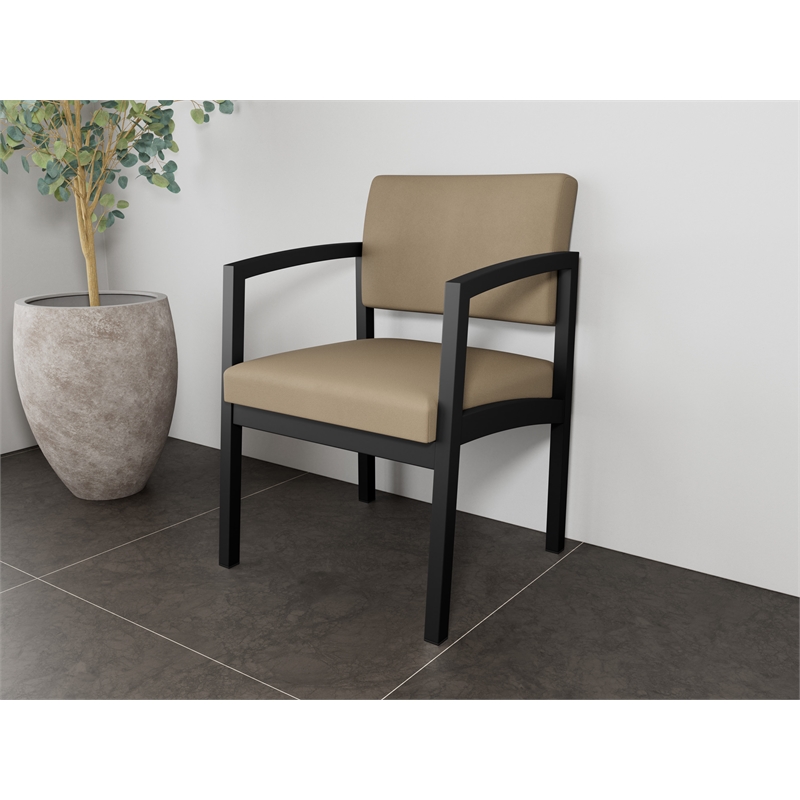 Lesro Industries Steel Waiting Reception Guest Chair Steel Frame in Brown