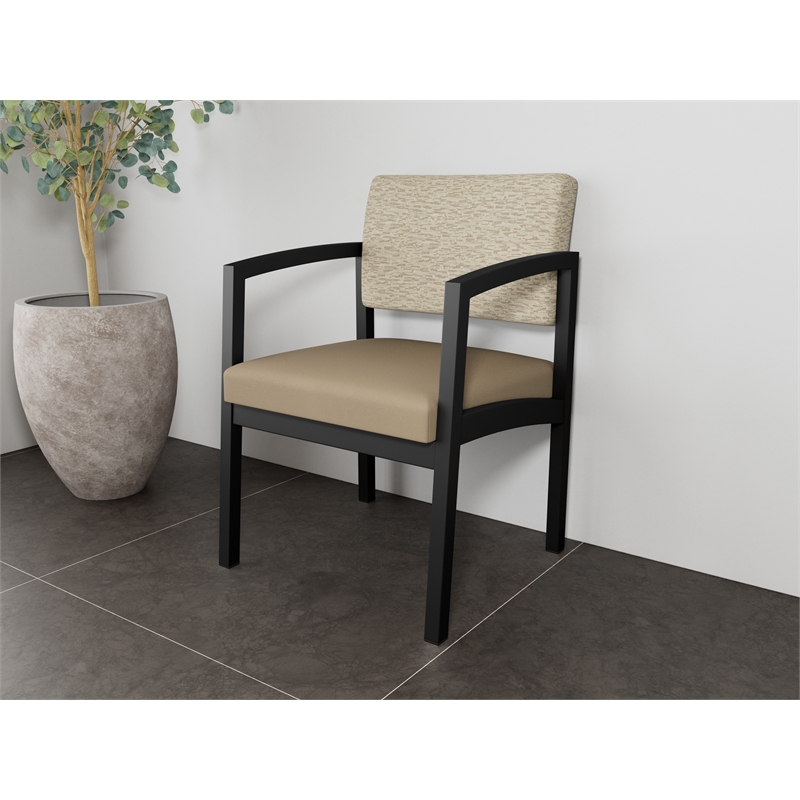 Lesro Industries Steel Waiting Reception Guest Chair Steel Frame in Brown