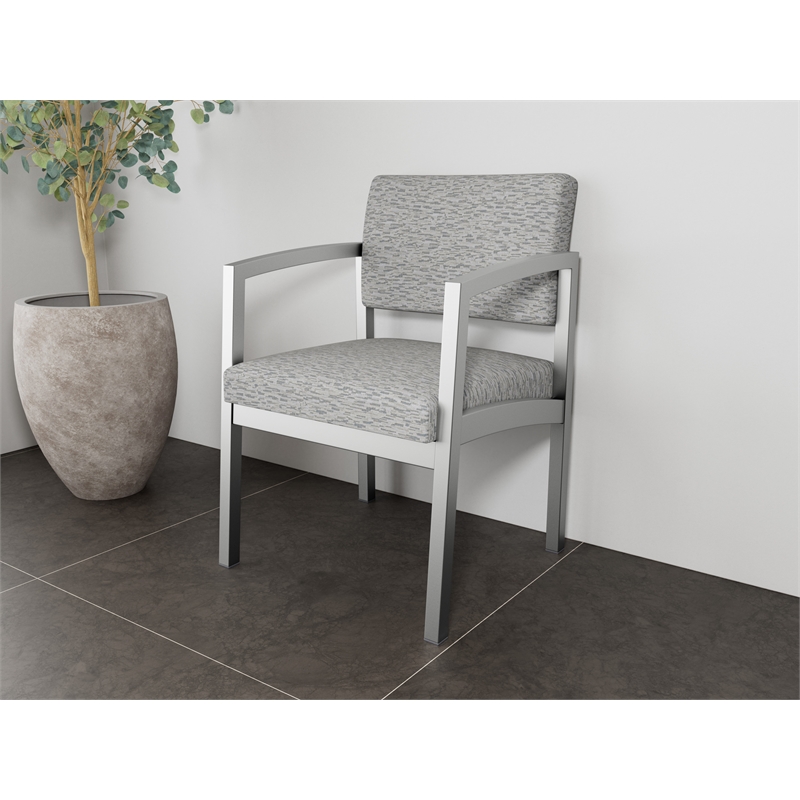 Lesro Industries Steel Waiting Reception Guest Chair Steel Frame in Gray
