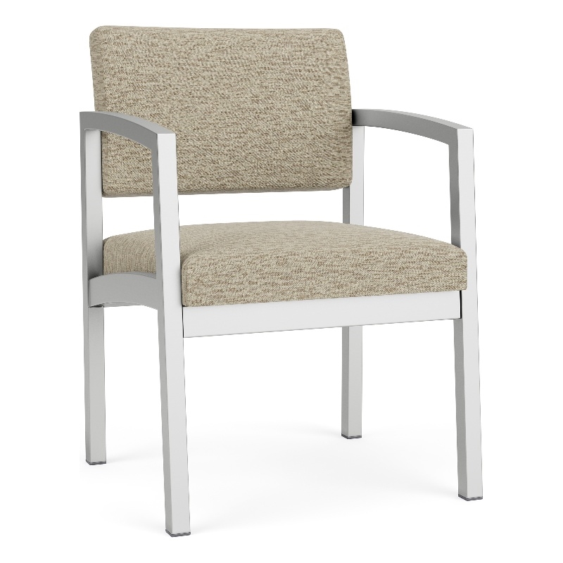 Lesro Industries Steel Waiting Reception Guest Chair Steel Frame in Brown
