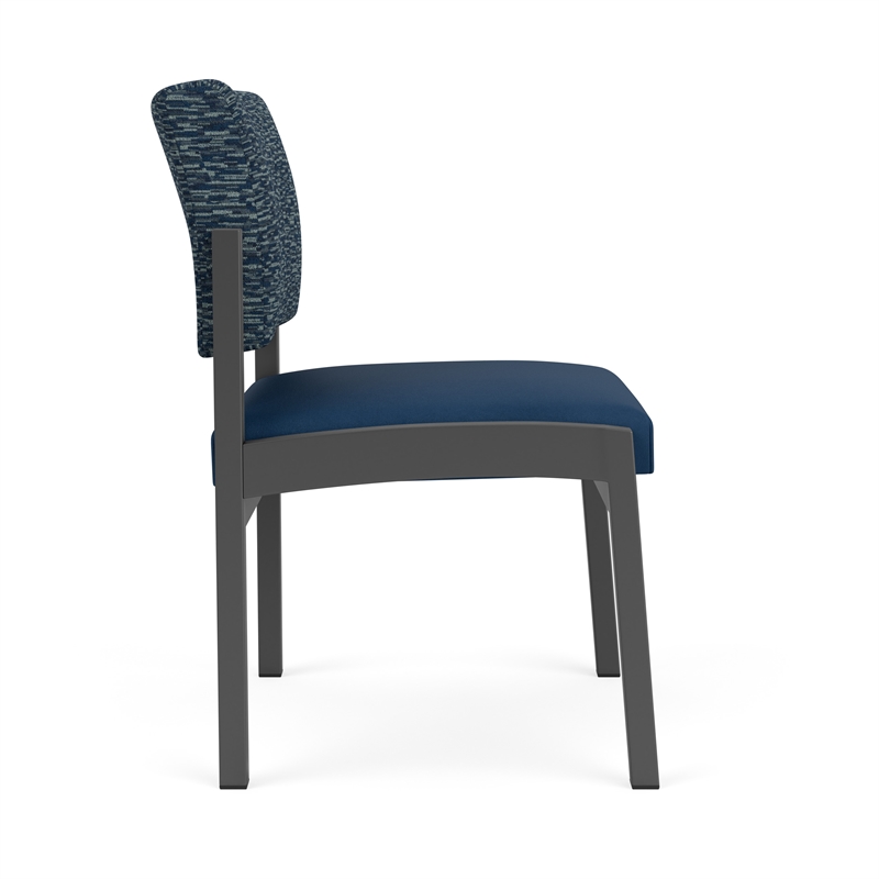 Lesro Industries Steel Waiting Reception Armless Guest Chair in Blue