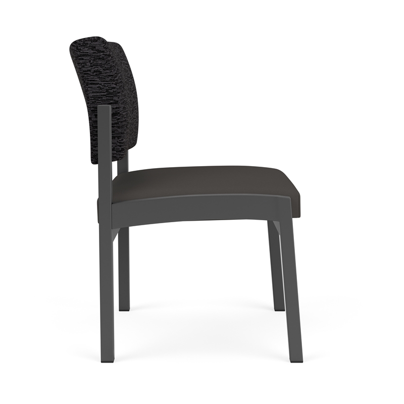 Lesro Industries Steel Waiting Reception Armless Guest Chair in Gray