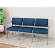 Lesro Industries Steel Waiting Reception 3 Seat Sofa Steel Frame in Blue
