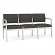 Lesro Industries Steel Waiting Reception 3 Seat Sofa Steel Frame in Blue