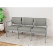 Lesro Industries Steel Waiting Reception 3 Seat Sofa Steel Frame in Gray