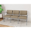 Lesro Industries Steel Waiting Reception 3 Seat Sofa Steel Frame in Brown