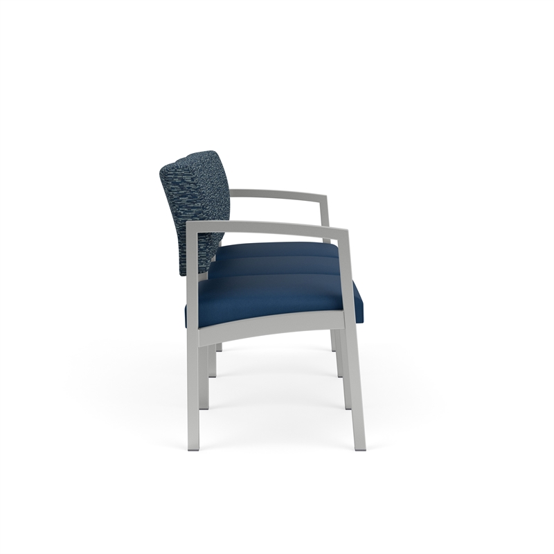 Lesro Industries Steel Waiting Reception 3 Seat Sofa Steel Frame in Blue