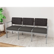 Lesro Industries Steel Waiting Reception 3 Seat Sofa Steel Frame in Gray