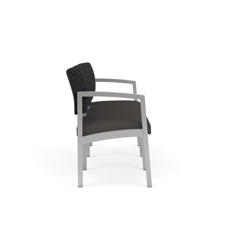 Lesro Industries Steel Waiting Reception 3 Seat Sofa Steel Frame in Gray