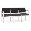 Lesro Industries Steel Waiting Reception 3 Seat Sofa Steel Frame in Gray