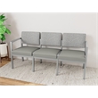 Lesro Industries Steel Waiting Reception 3 Seat Sofa Steel Frame in Gray