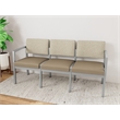 Lesro Industries Steel Waiting Reception 3 Seat Sofa Steel Frame in Brown